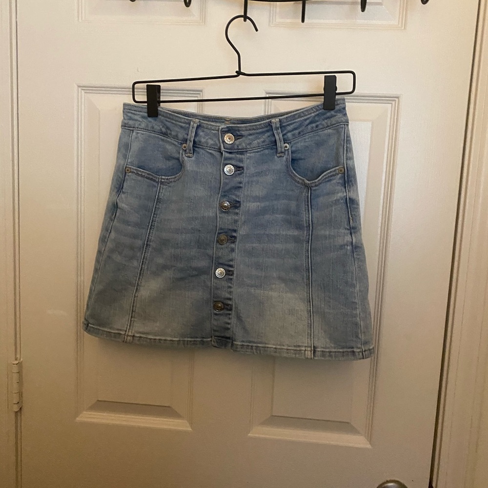 Super Cute Button Up Jean Skirt